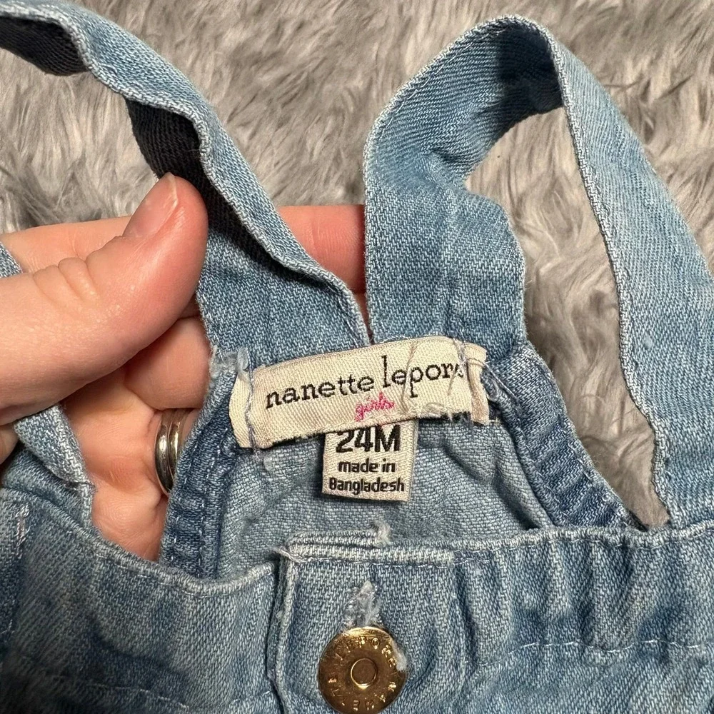 Nanette Lepore Vintage Denim‎ Dress Floral Embroidery Toddler Girls 24 Months